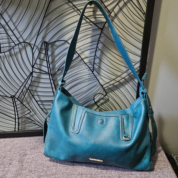 LuxeBold | Vegan Leather Slouchy Teal Shoulder Ajustable Strap Hobo Bag - NWOT - Picture 15 of 15